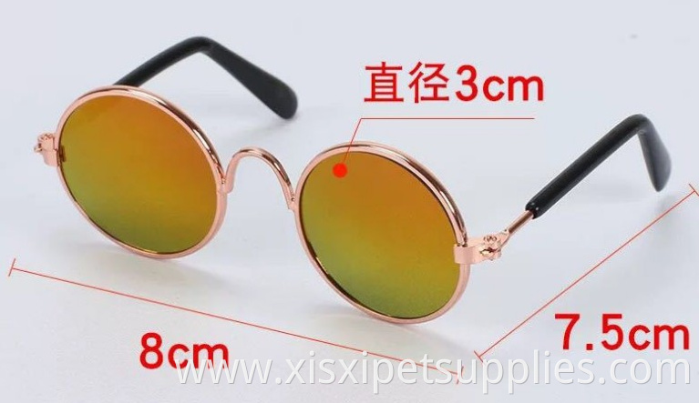 Circular Metal Prince Funny Cute Pet Sunglasses For Cat Small Dogs decorated accessories
